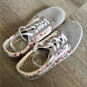 Vans Floral and Gray Sneakers